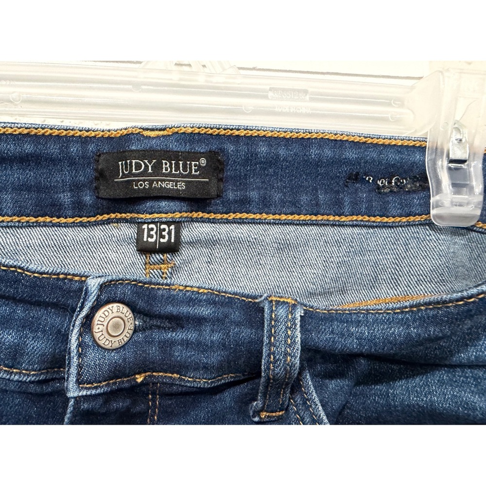 Judy Blue Daisy Raw Hem Bootcut Jeans Sz 31 Stretch Western Y2K Coastal Cowgirl - Picture 6 of 11